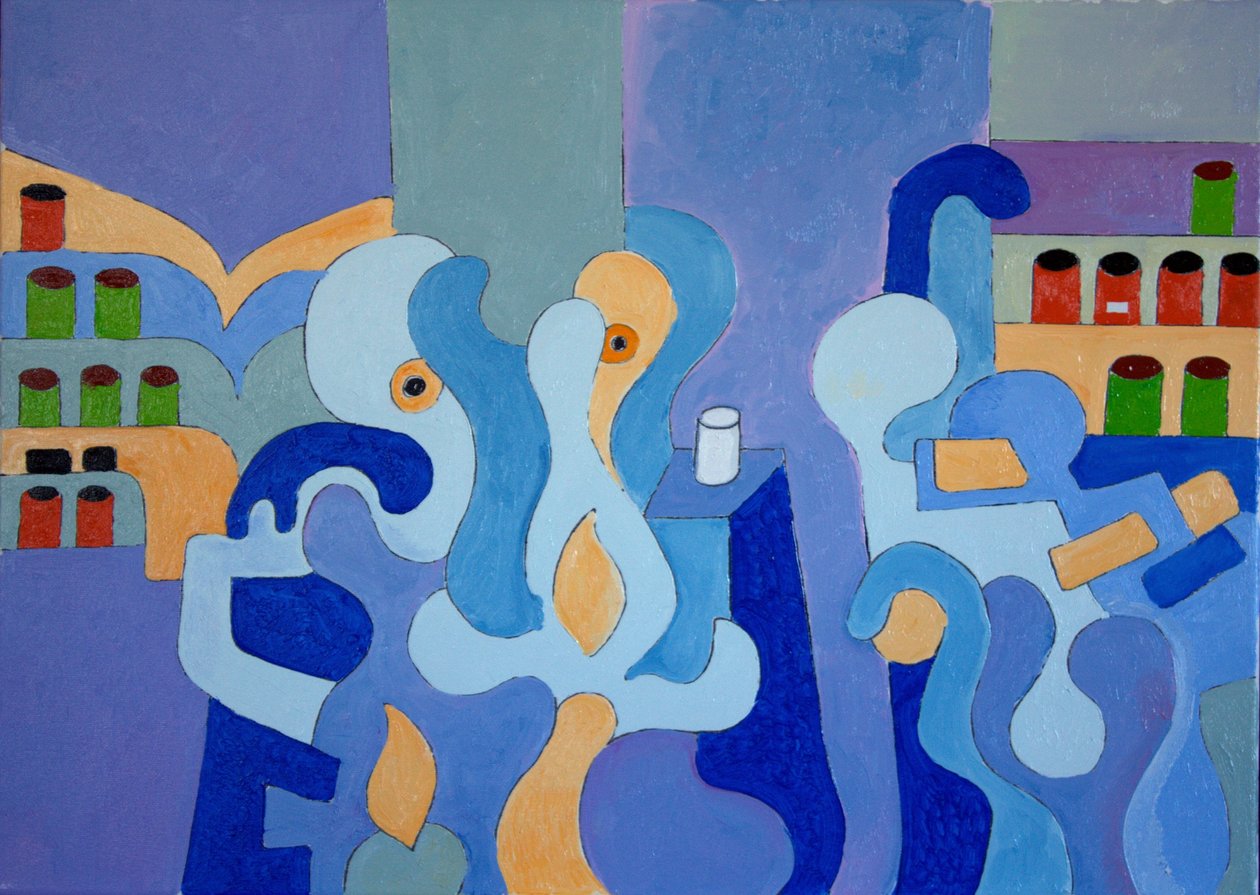 Inside the Pharmacy, 2009 (olie på lærred) af Jan Groneberg