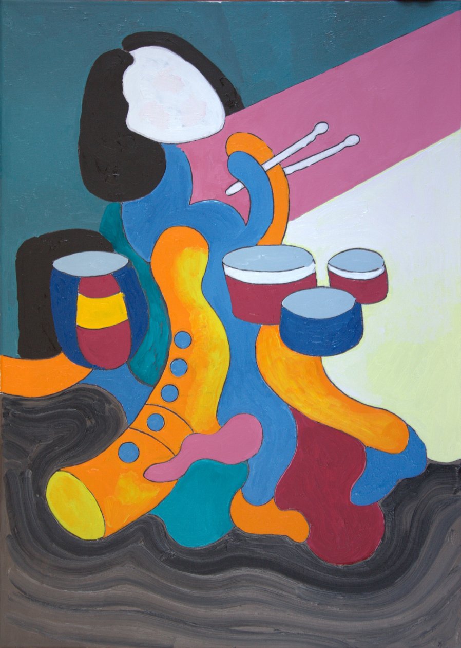 Little Drummer Girl, 2009 (olie på lærred) af Jan Groneberg