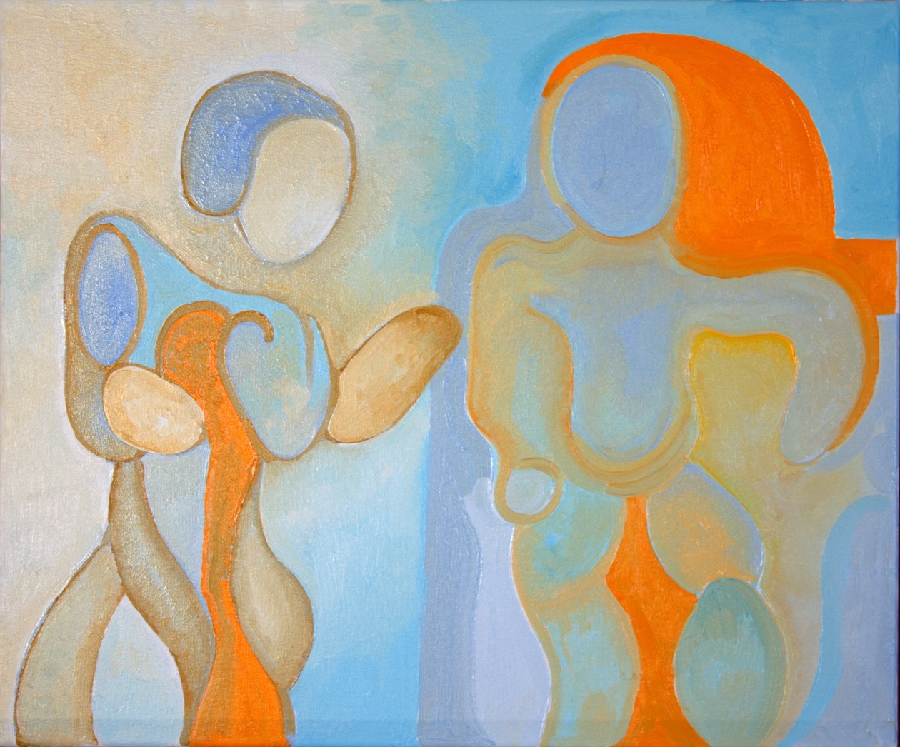 Man and Woman nr 1, 2009 (olie på lærred) af Jan Groneberg