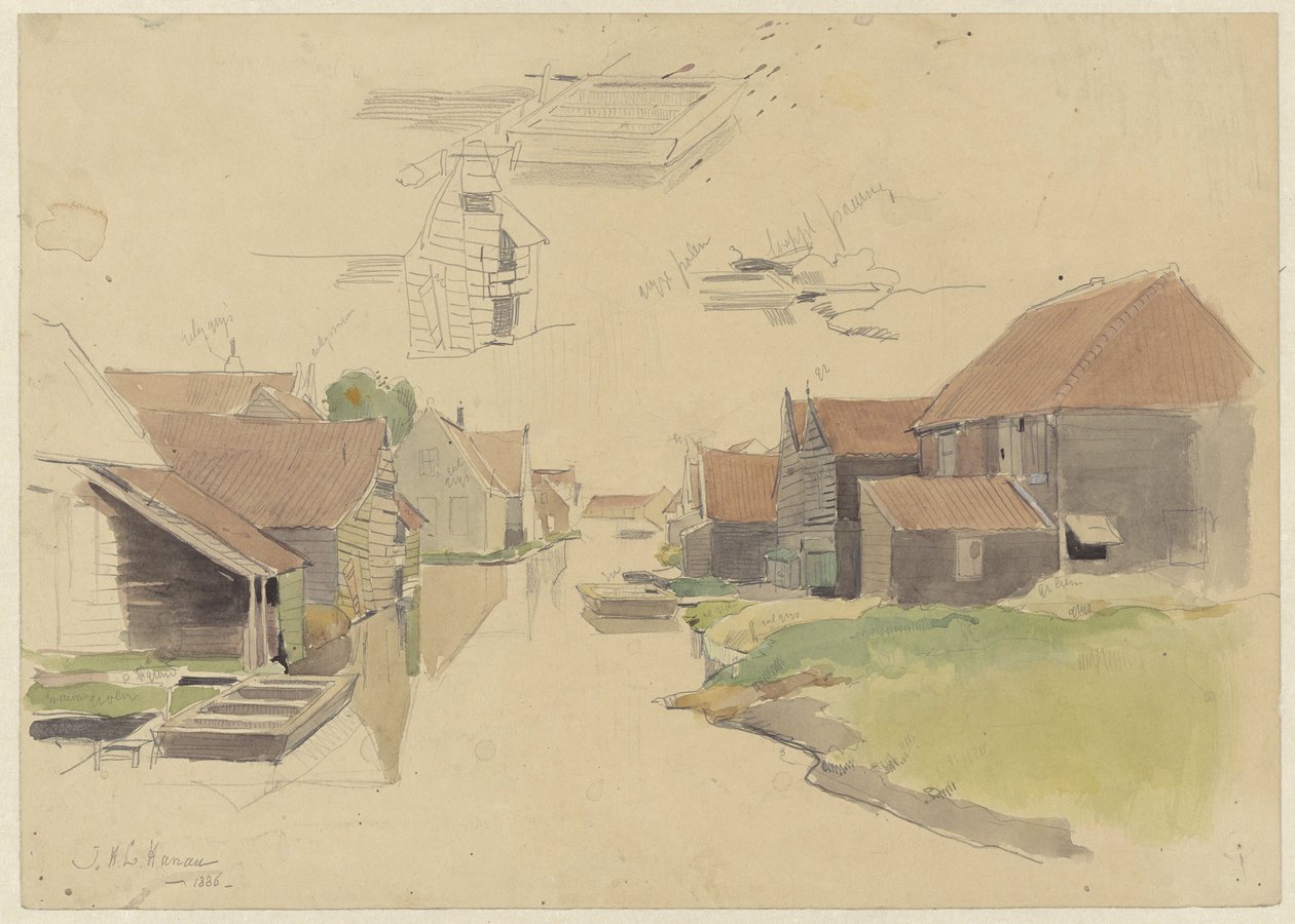 Studier af huse i Vinkenbuurt, Amsterdam af Jan H.L. Hanau