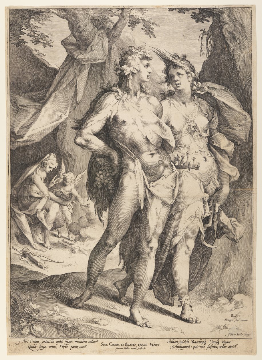 Bacchus and Ceres Leaving Venus (Sine Cerere et Baccho Friget Venus) af Jan Harmensz. Muller
