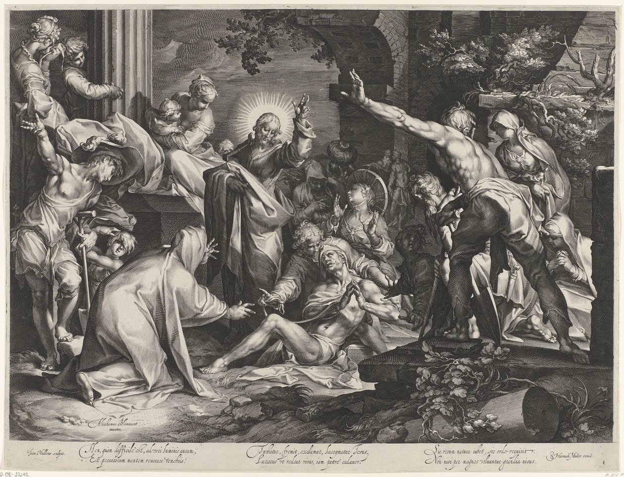 Opdragelse af Lazarus af Jan Harmensz. Muller