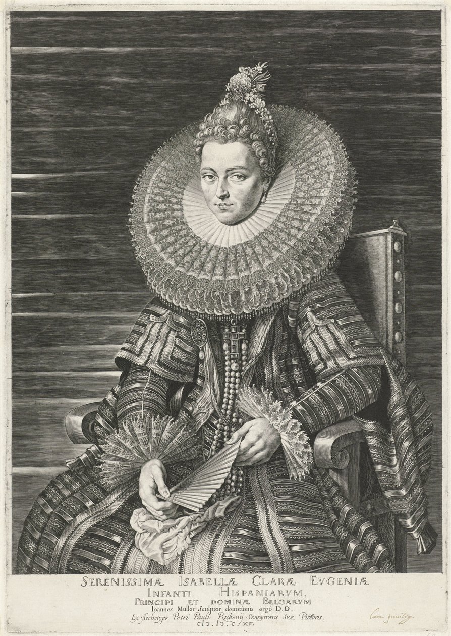 Portræt af Isabella Clara Eugenia, Infante of Spain af Jan Harmensz. Muller