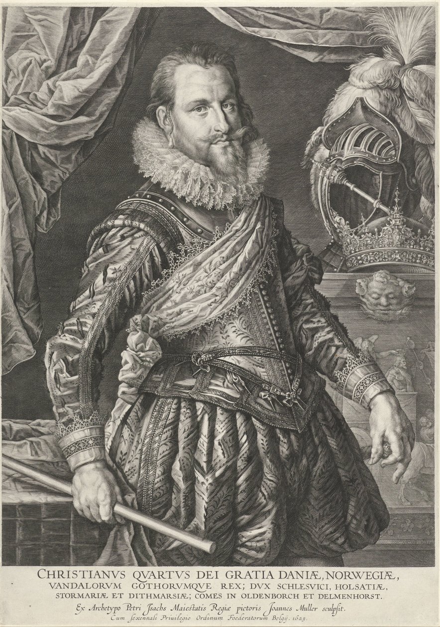 Portræt af kong Christian IV af Danmark og Norge af Jan Harmensz. Muller