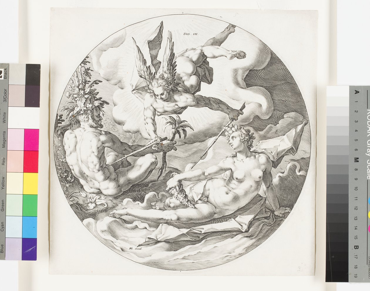 Skabelsen af det tørre land og havene, c.1589 af Jan Harmensz Muller