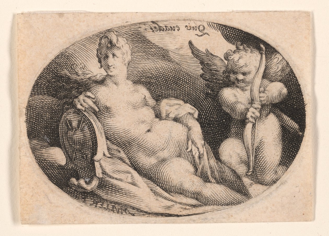 Venus og Amor i skyerne af Jan Harmensz. Muller