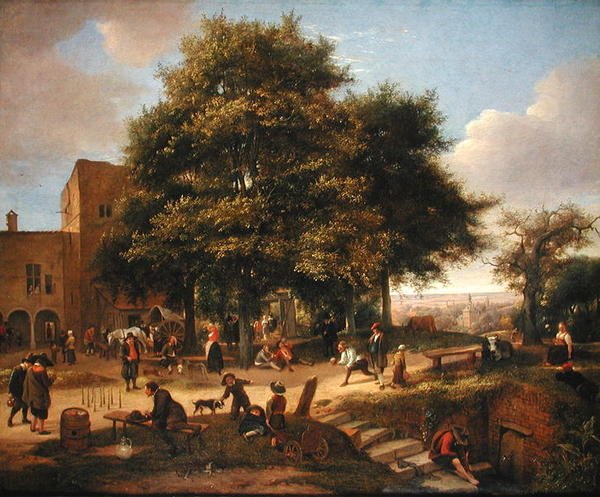 En Country Inn med Keglespillere af Jan Havicksz. Steen