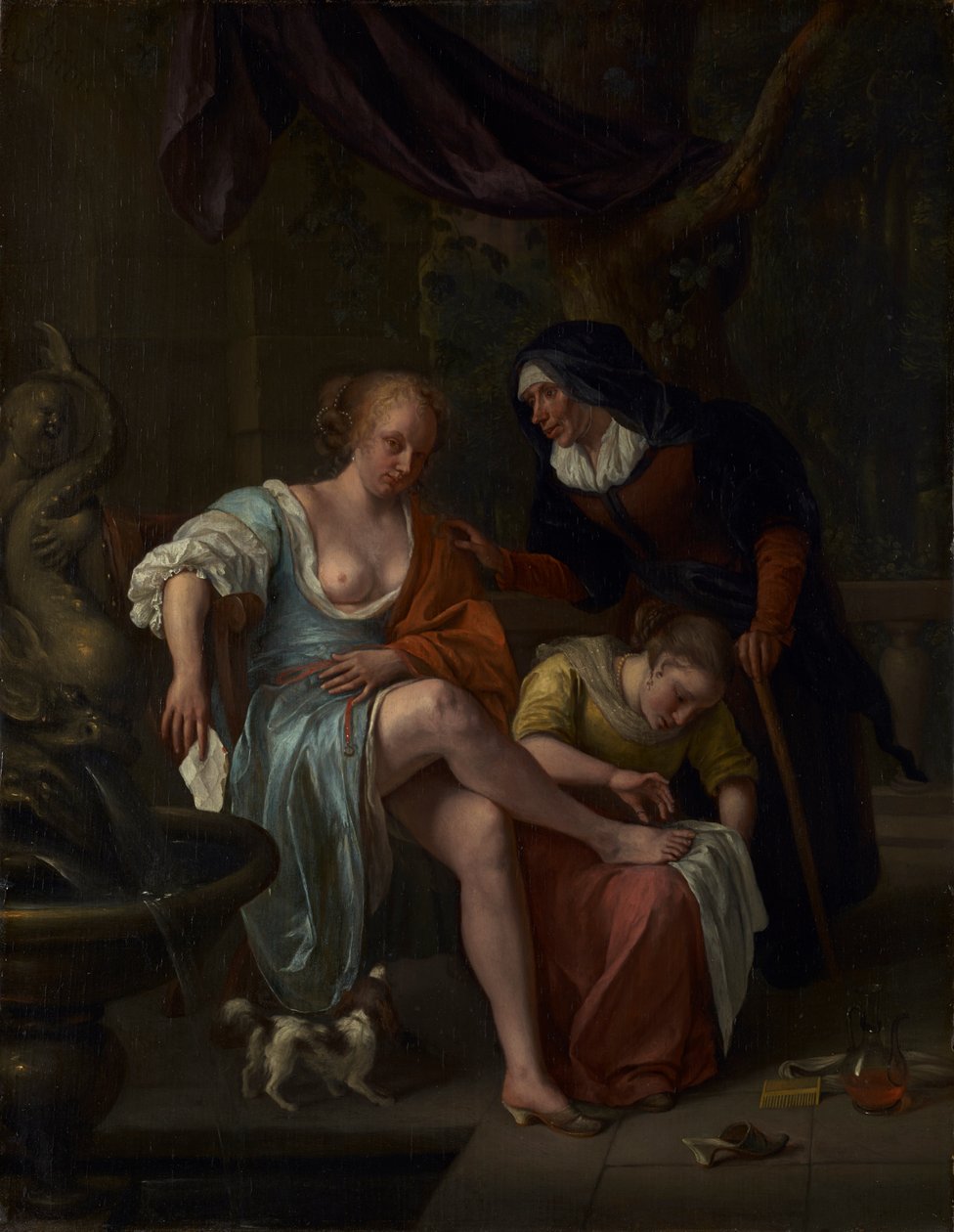 Bathsheba After the Bath, ca. 1670-5 (olie på panel) af Jan Havicksz. Steen