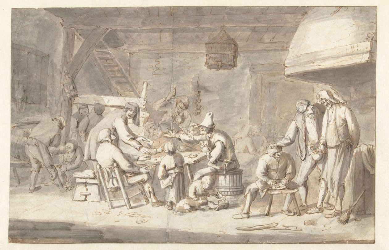 Kroscene med kortspillere af Jan Havicksz. Steen