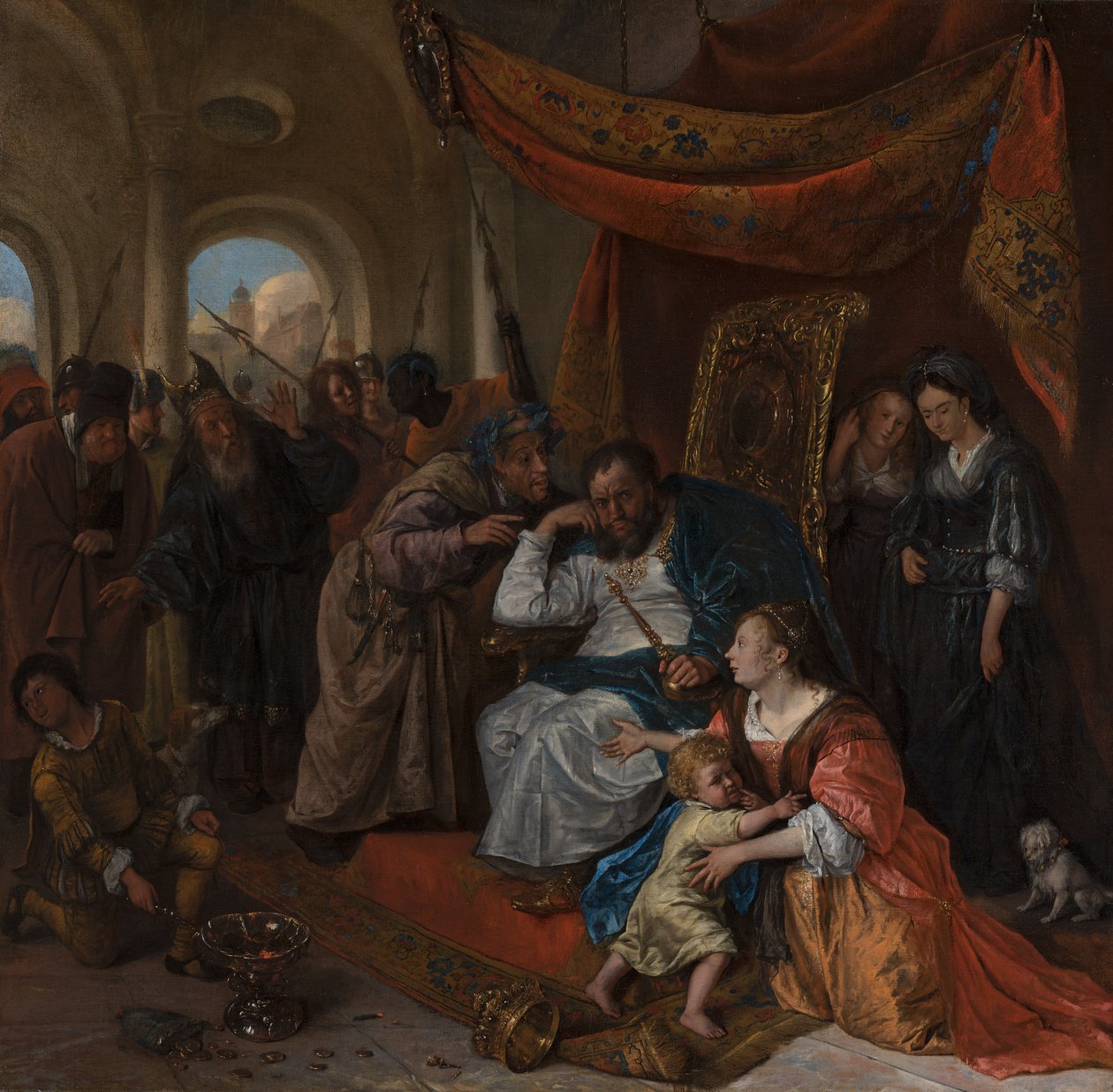 Moses og Faraos krone, ca. 1670 af Jan Havicksz. Steen