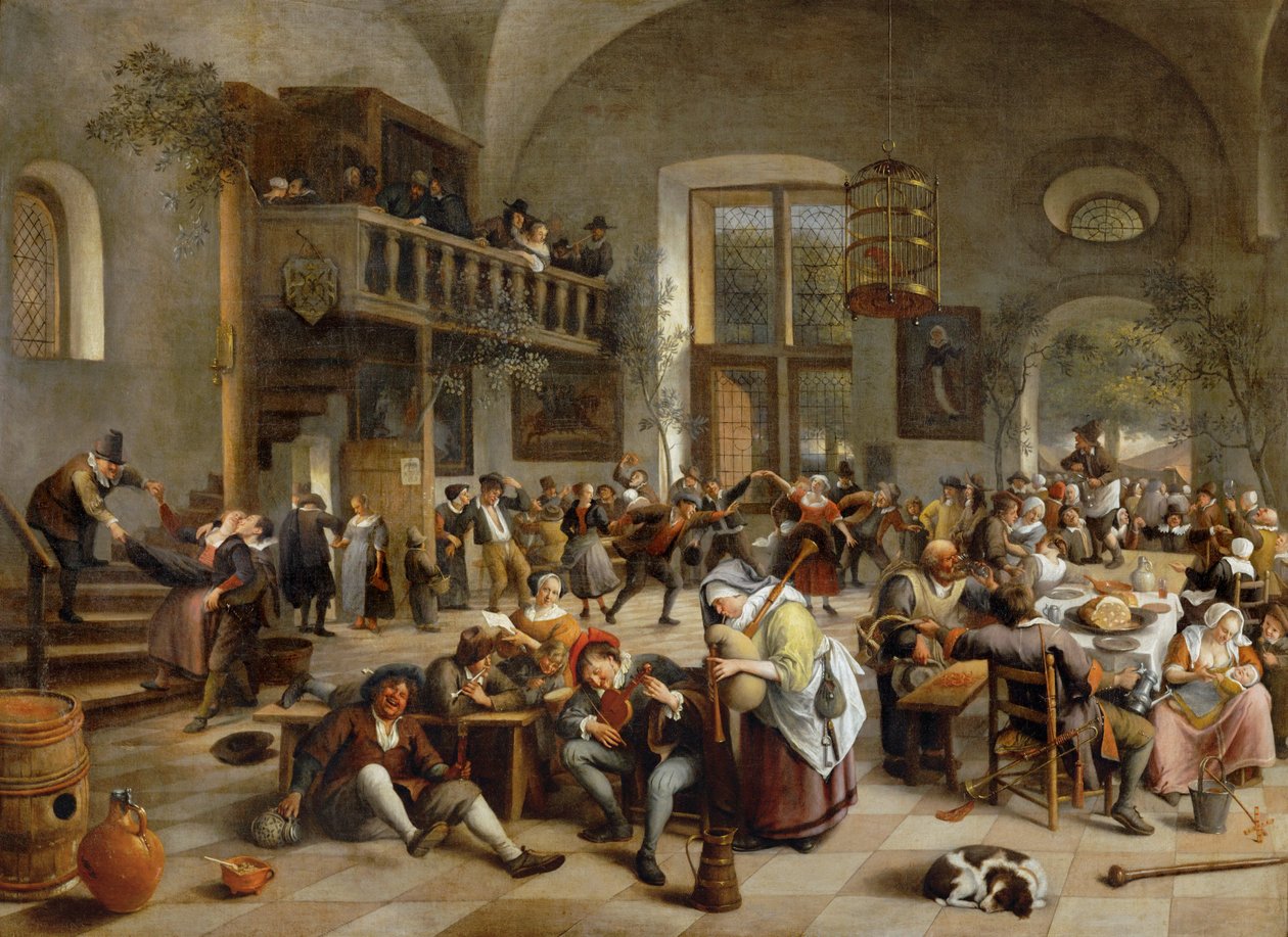 Fest på et værtshus ... af Jan Havicksz. Steen