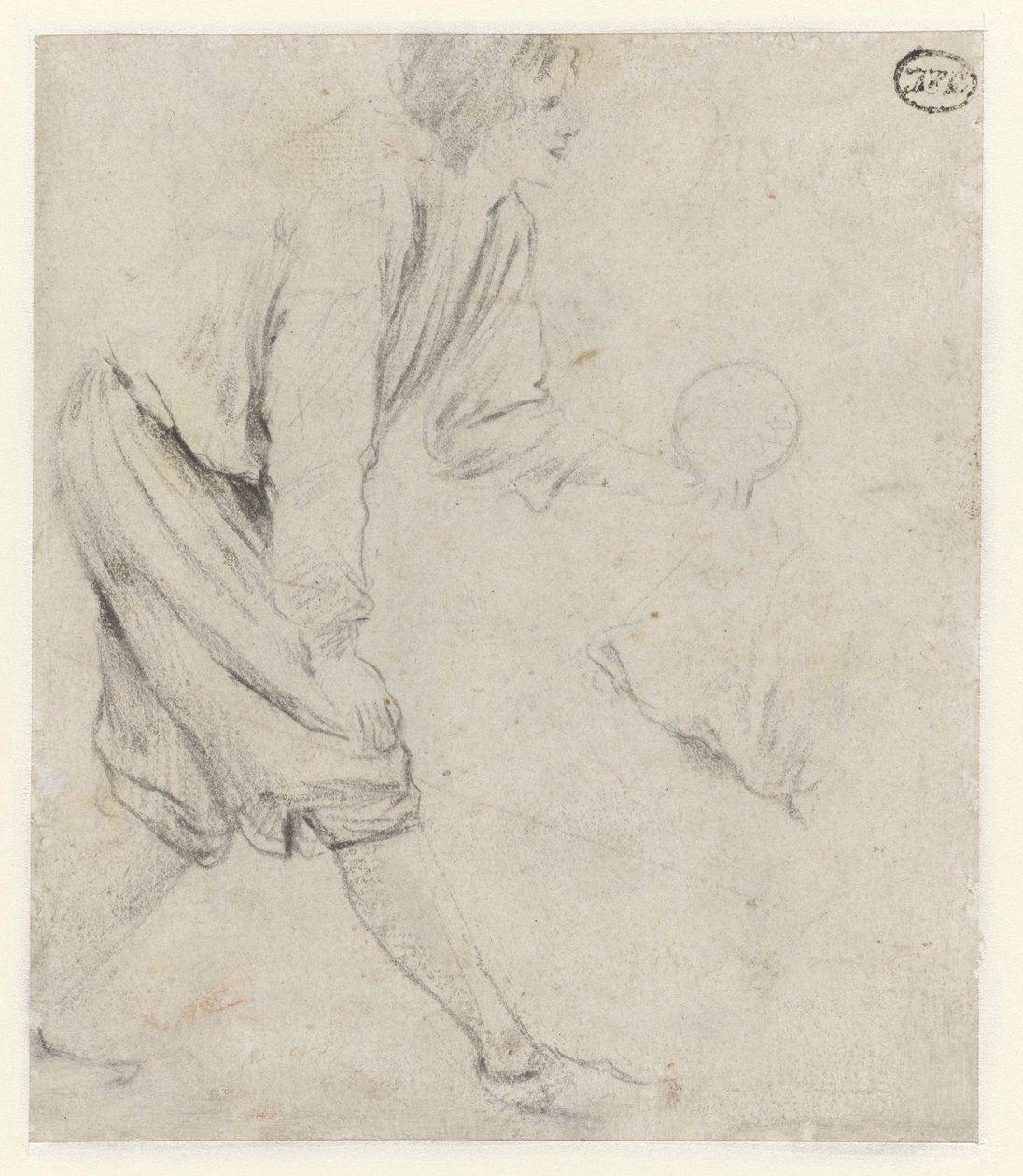 Studie af en mand, der spiller keglespil af Jan Havicksz. Steen