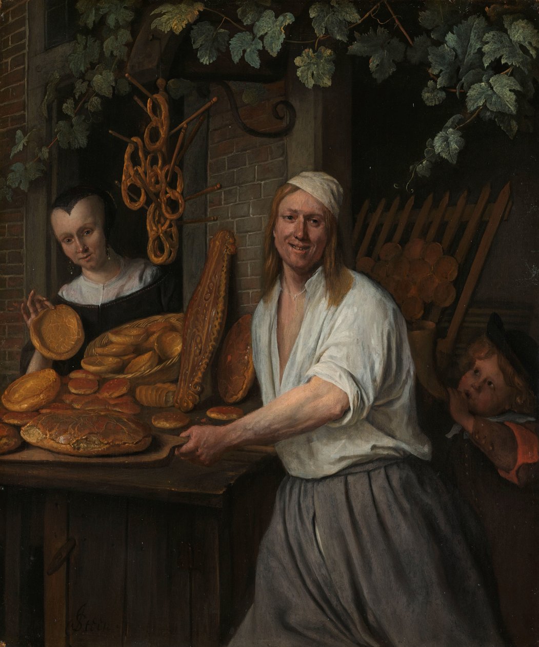 Bageren Arent Oostwaard og hans kone, Catharina Keizerswaard Den Leidenske bager Arent Oostwaard og hans kone Catharina Keizerswaard af Jan Havicksz. Steen