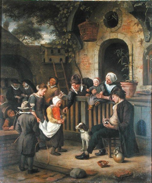Den lille idiot (olie på lærred) af Jan Havicksz. Steen
