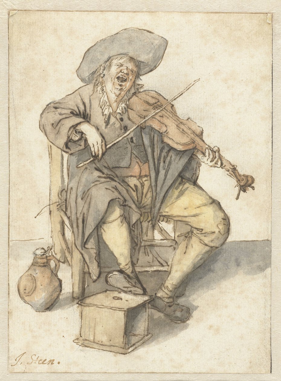 Syngende violinspiller af Jan Havicksz. Steen