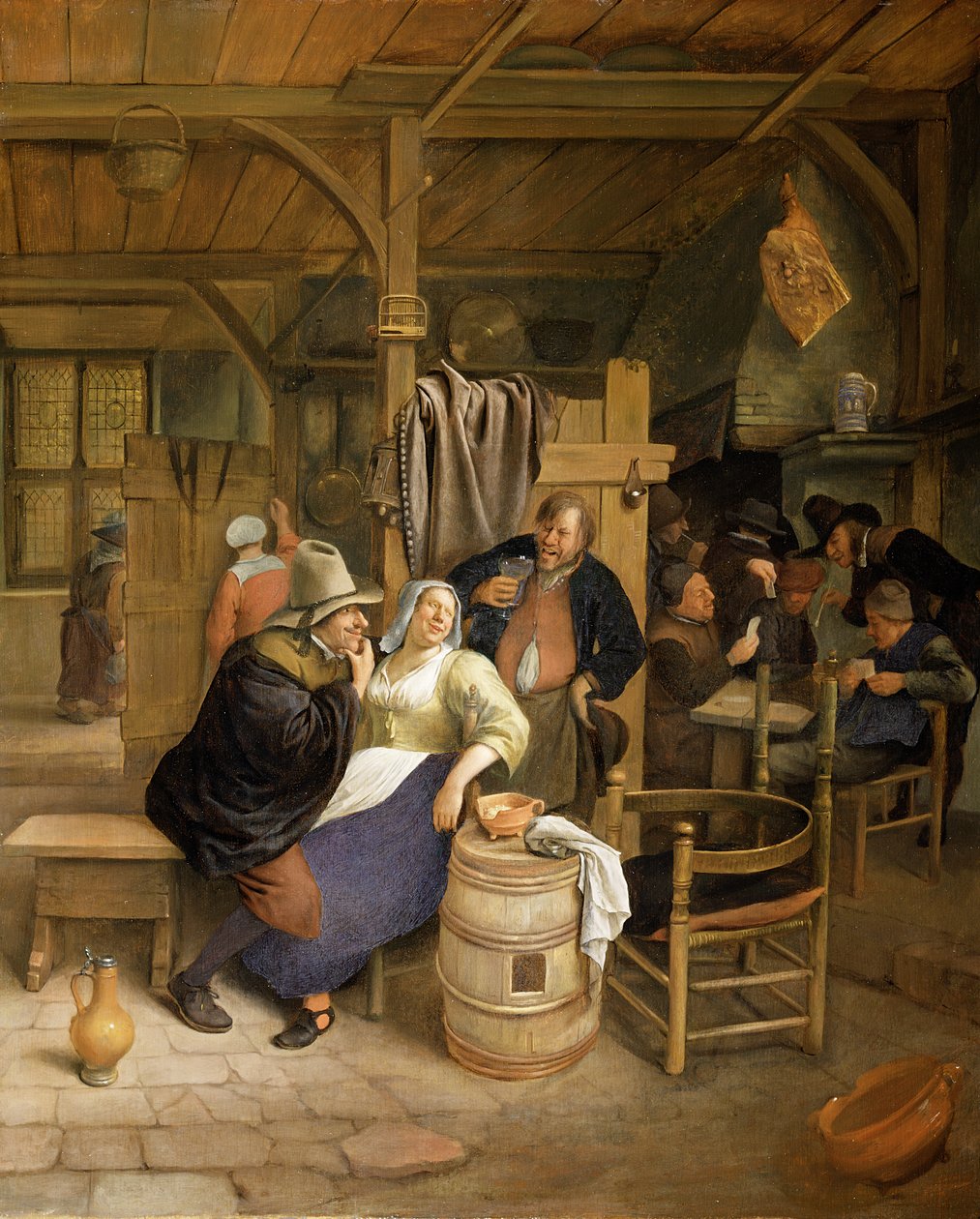 Et værtshusinteriør med kortspillere af Jan Havickszoon Steen