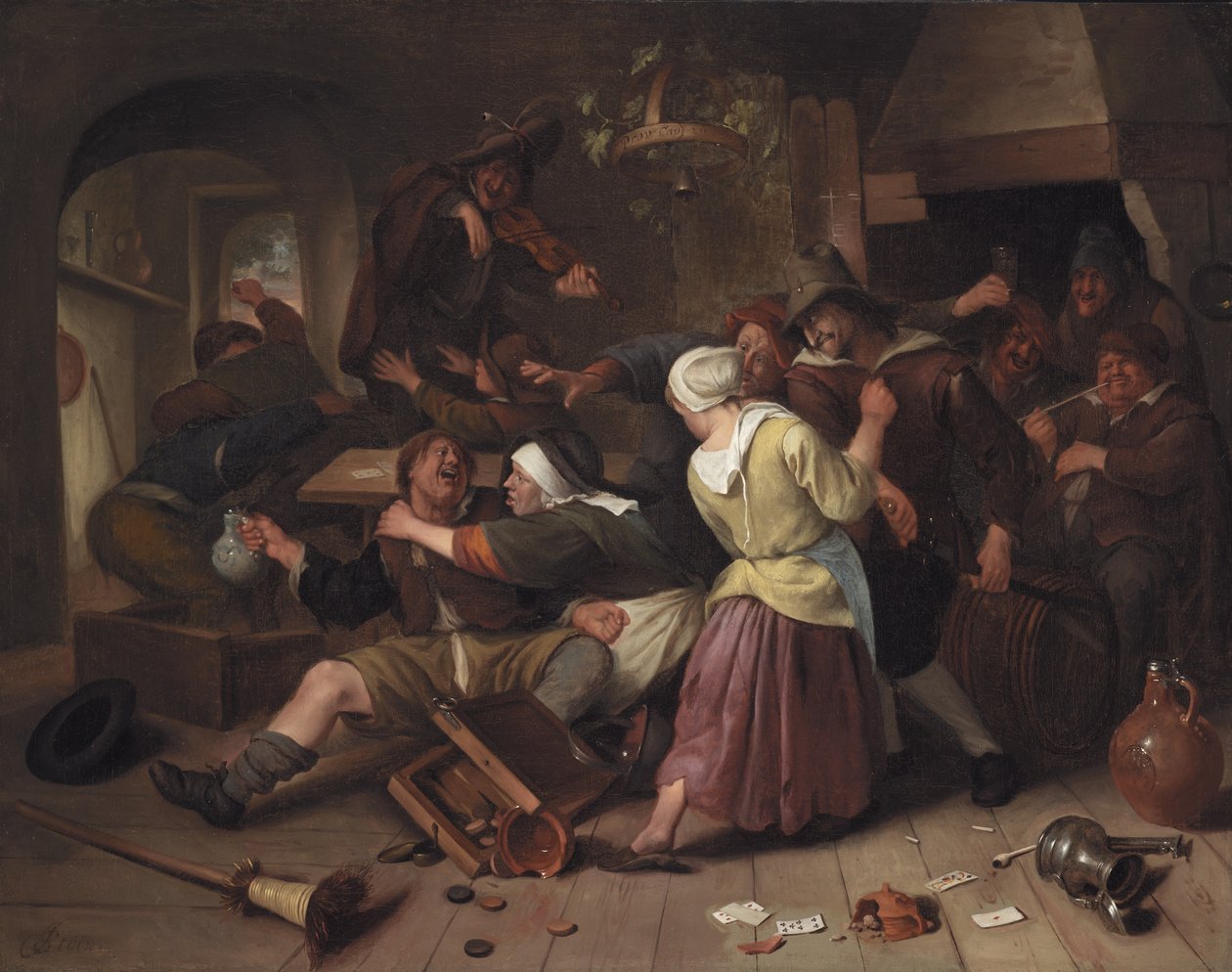 Gamblers skænderi, ca. 1665 af Jan Havickszoon Steen