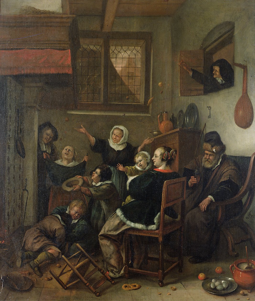 Interiørscene, ca. 1660-70 af Jan Havickszoon Steen