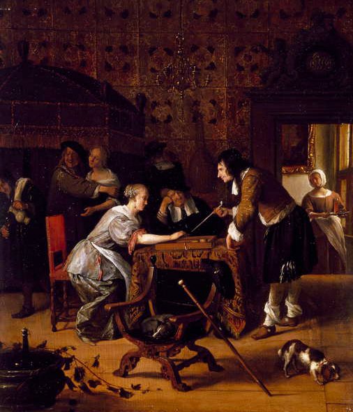 Spiller Trick-Track, 1667 af Jan Havickszoon Steen