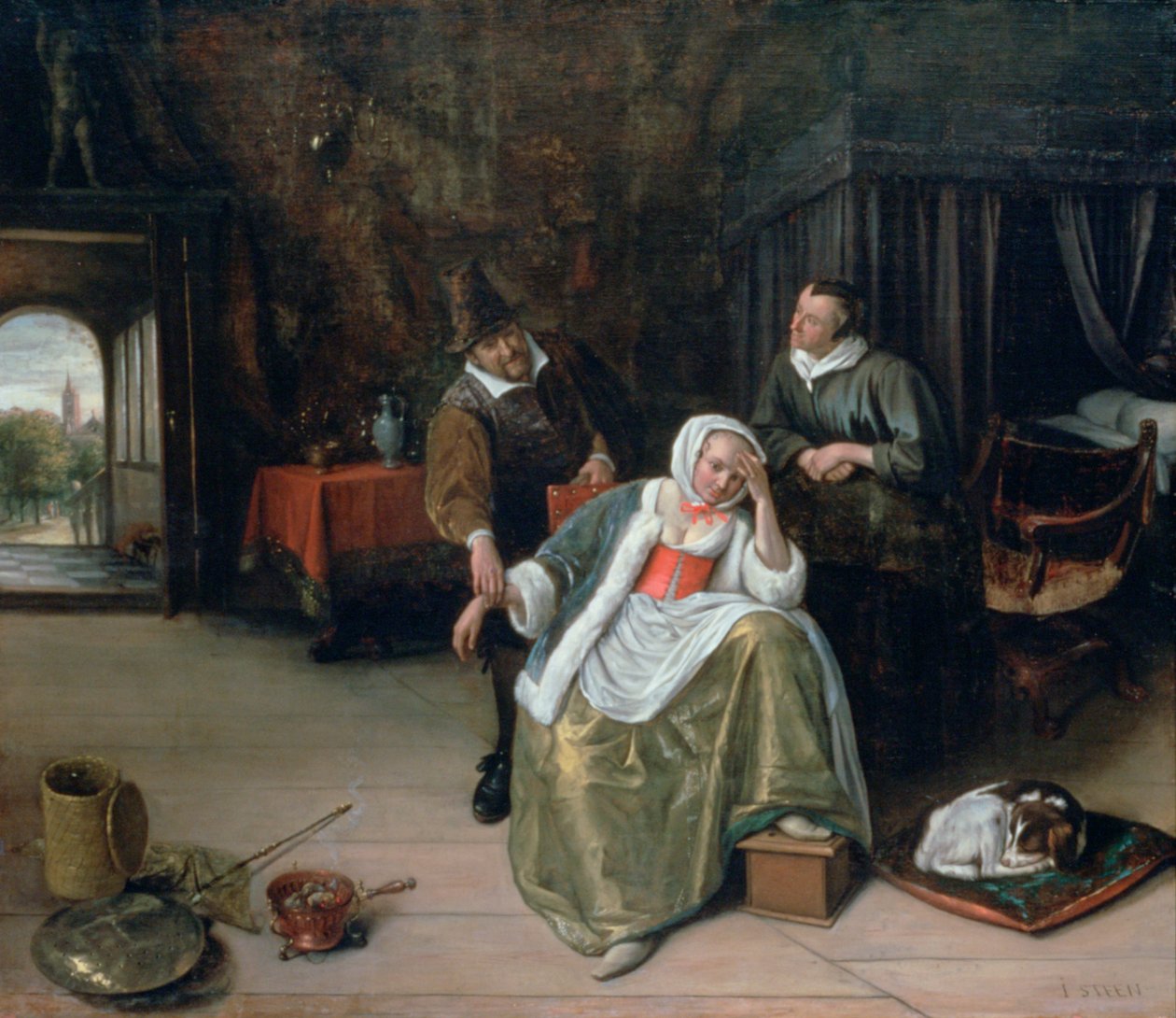 Den kærlighedssyge pige, c1660 af Jan Havickszoon Steen