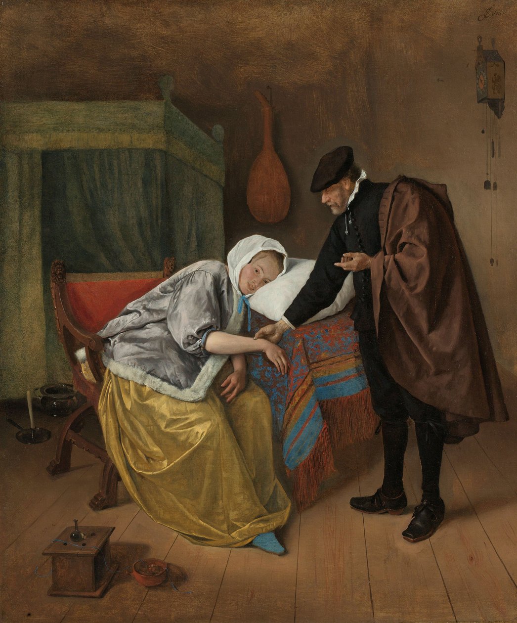 Den syge kvinde, ca. 1663-66 af Jan Havickszoon Steen