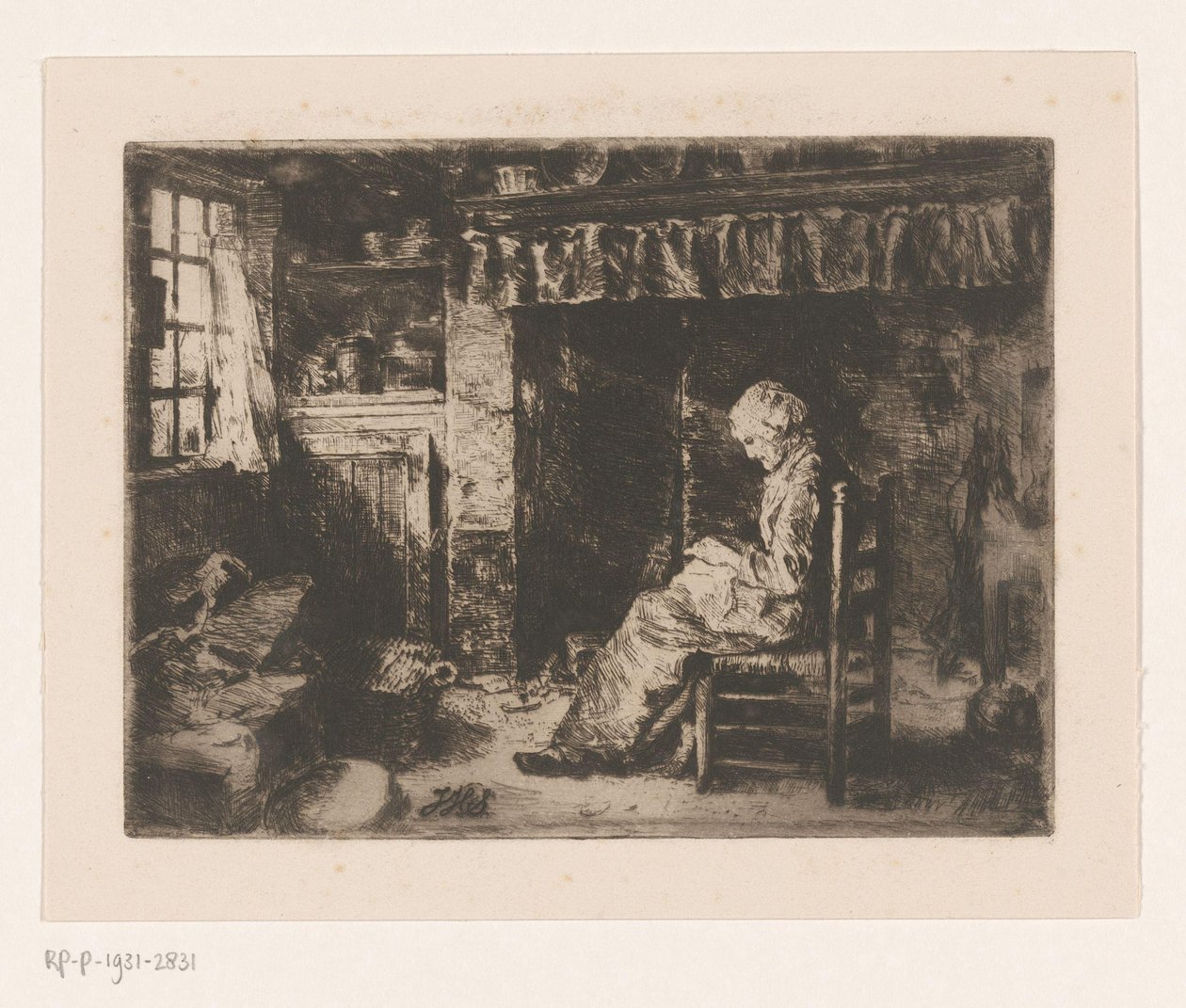 Siddende kvinde i et interiør af Jan Hendrik Scheltema