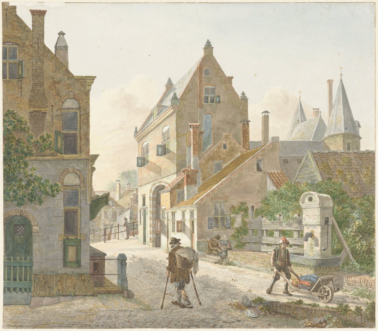 Waardpoort og Oude Gracht i Utrecht af Jan Hendrik Verheijen