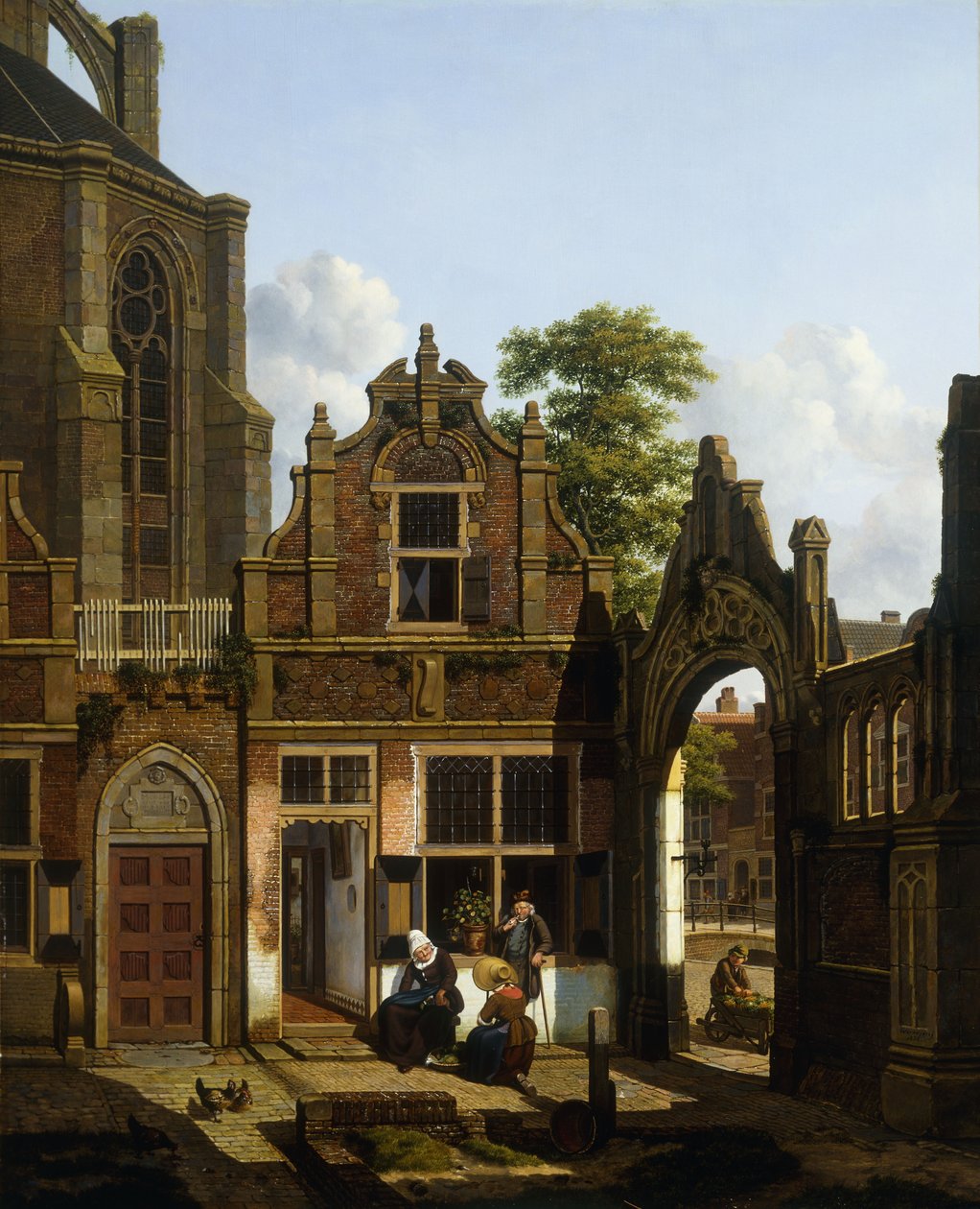 En hollandsk gårdhave, 1822 af Jan Hendrik Verheyen