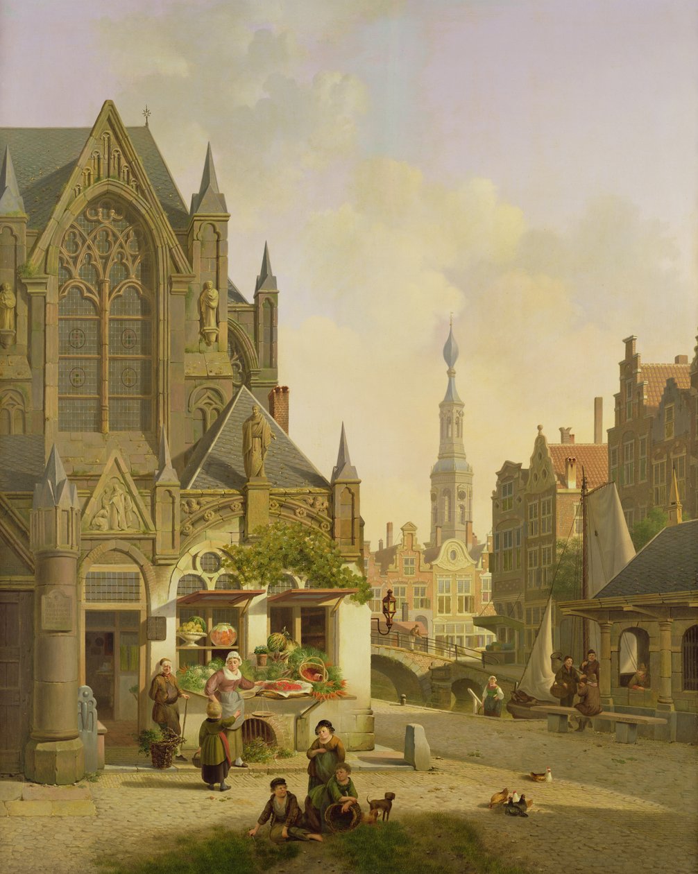 Grøntsagsbod i en hollandsk by af Jan Hendrik Verheyen
