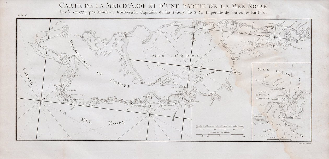 Kort over Krim og Azovhavet, 1774 af Jan Hendrik van Kinsbergen