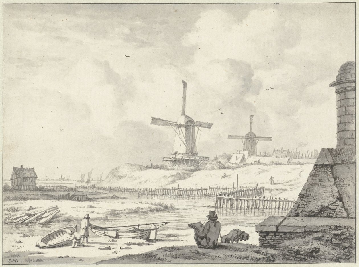 Tegner på Hogendijk, uden for Haarlemmerpoort af Jan Hulswit