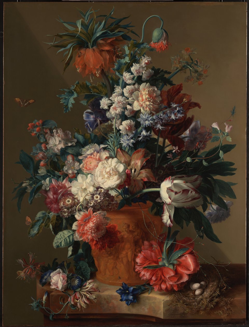 Vase med blomster, 1722 af Jan Huysum van