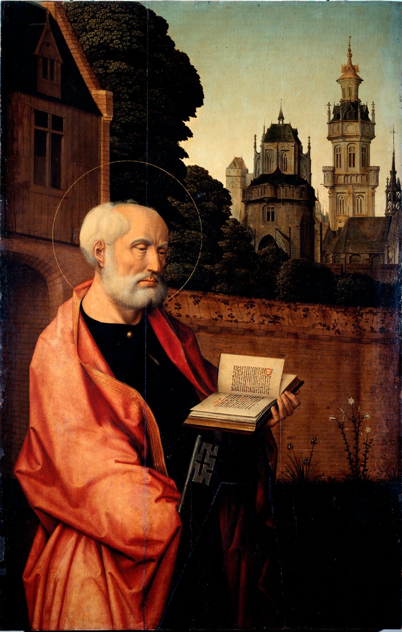 Saint Pierre detalje. Maleri på træ af Jan Provost (ca. 1465-1529) Dim. 140x90 cm Gener, Galleria di Palazzo Bianco af Jan II Provost