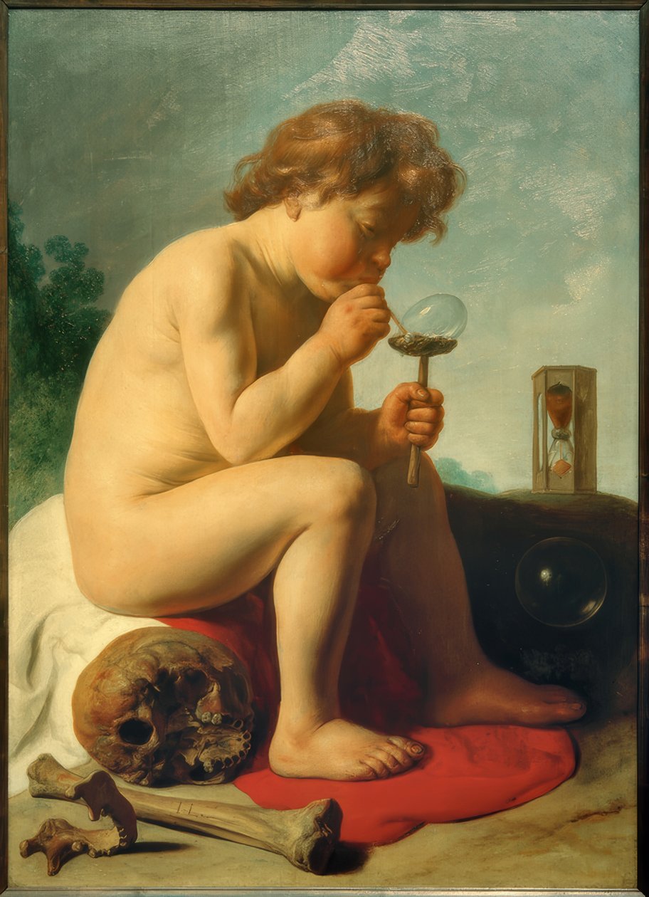 Barn med sæbebobler af Jan I Lievens