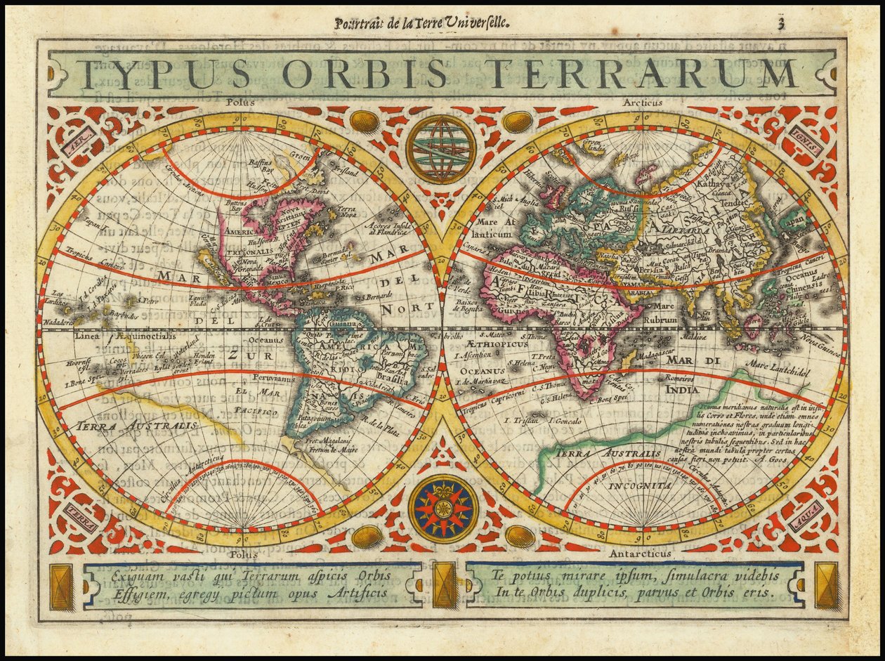 1628 Typus Orbis Terrarum af Jan Janssonius