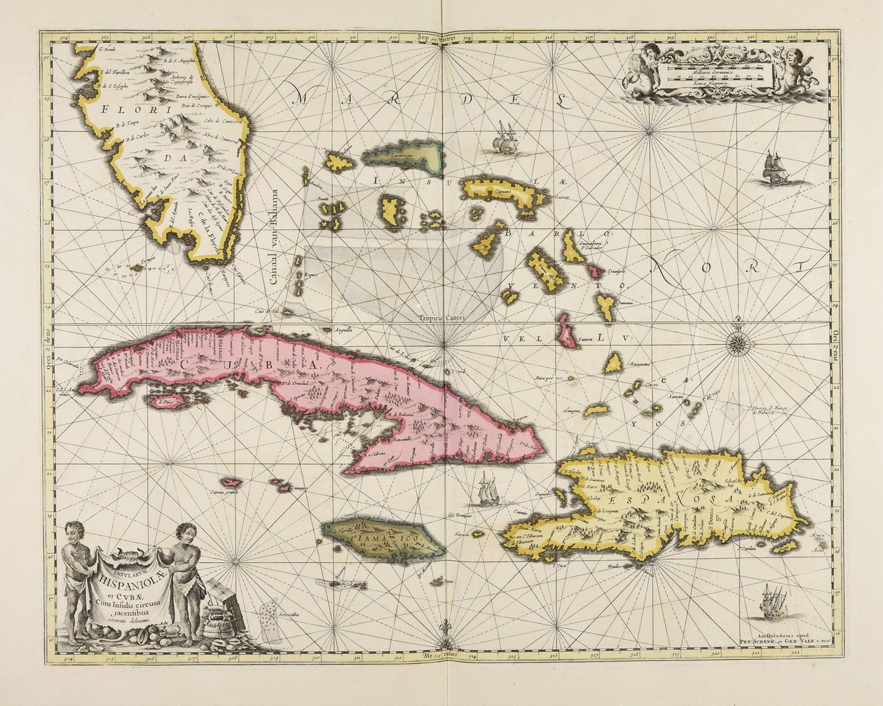 Insularum Hispaniolae et Cubae cum insulis circum jacentibus accurata delineatio af Jan Janssonius