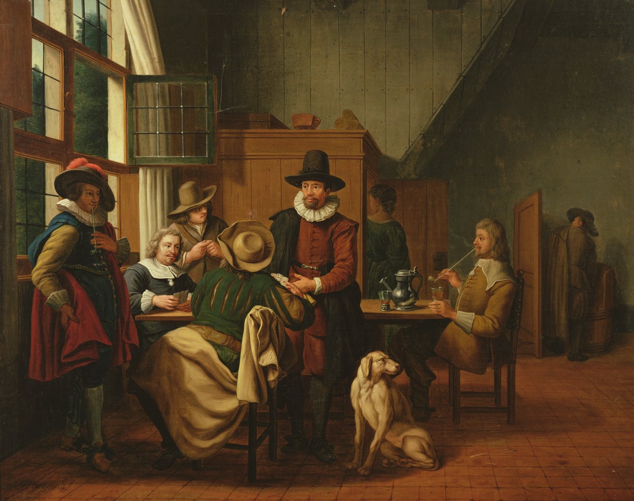 Interiør af et værtshus af Jan Josef the Elder Horemans