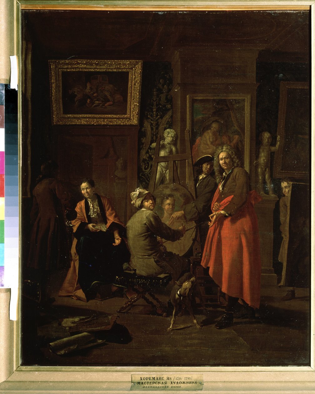 ""Malerstudiet"" (Maleratelieren) Maleri af Jan Joseph Horemans den Ældre (1682-1759) 1725-1730 Pushkin Museum Moskva af Jan Josef the Elder Horemans