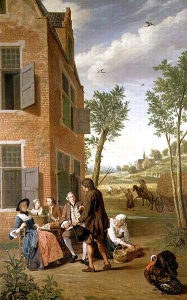 Figurer i et landskab (en af en serie på fire) af Jan Josef the Younger Horemans