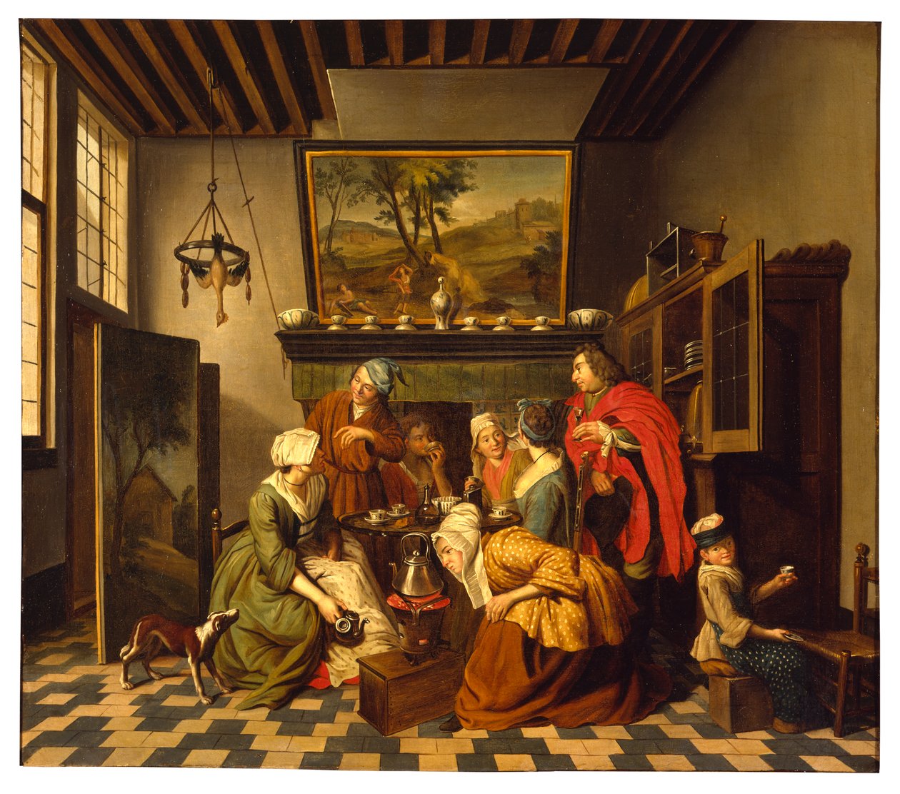 Tea Time (olie på lærred) af Jan Josef the Younger Horemans