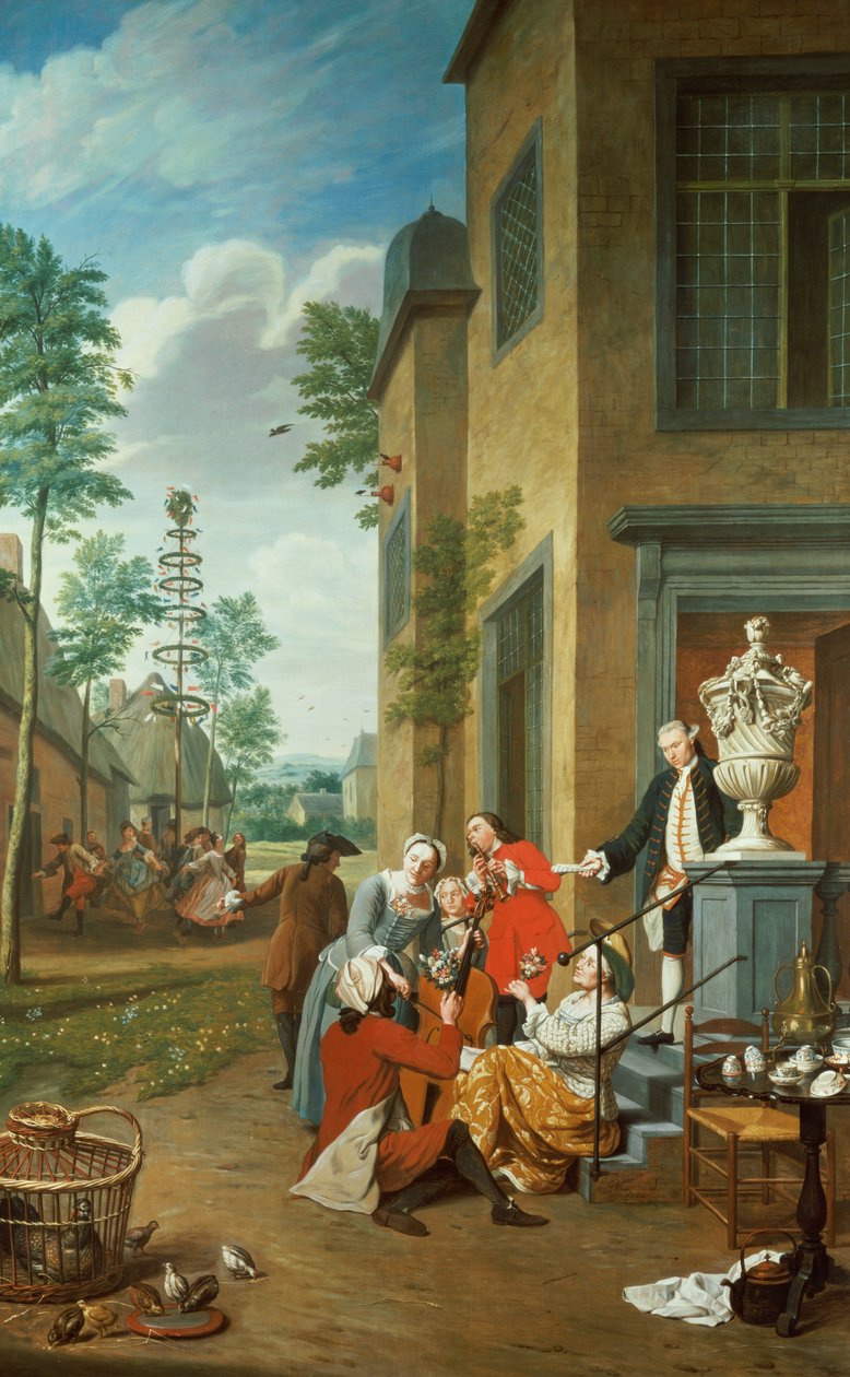 Villagegers Merrymaking (en af en serie på fire) af Jan Josef the Younger Horemans