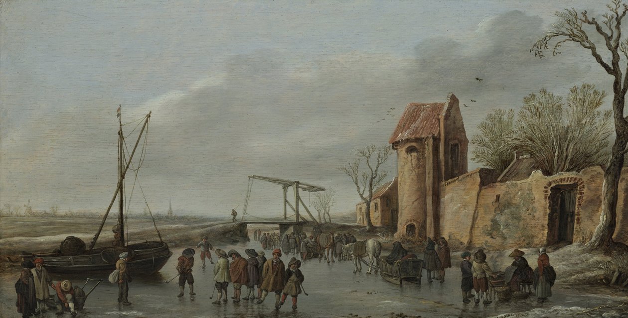 En scene på isen, 1627 af Jan Josefsz Goyen van