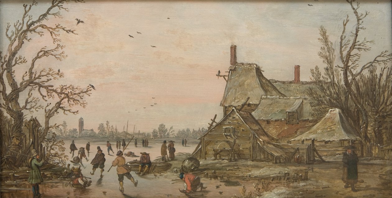 Vinterscene på en gård af Jan Josefsz van Goyen