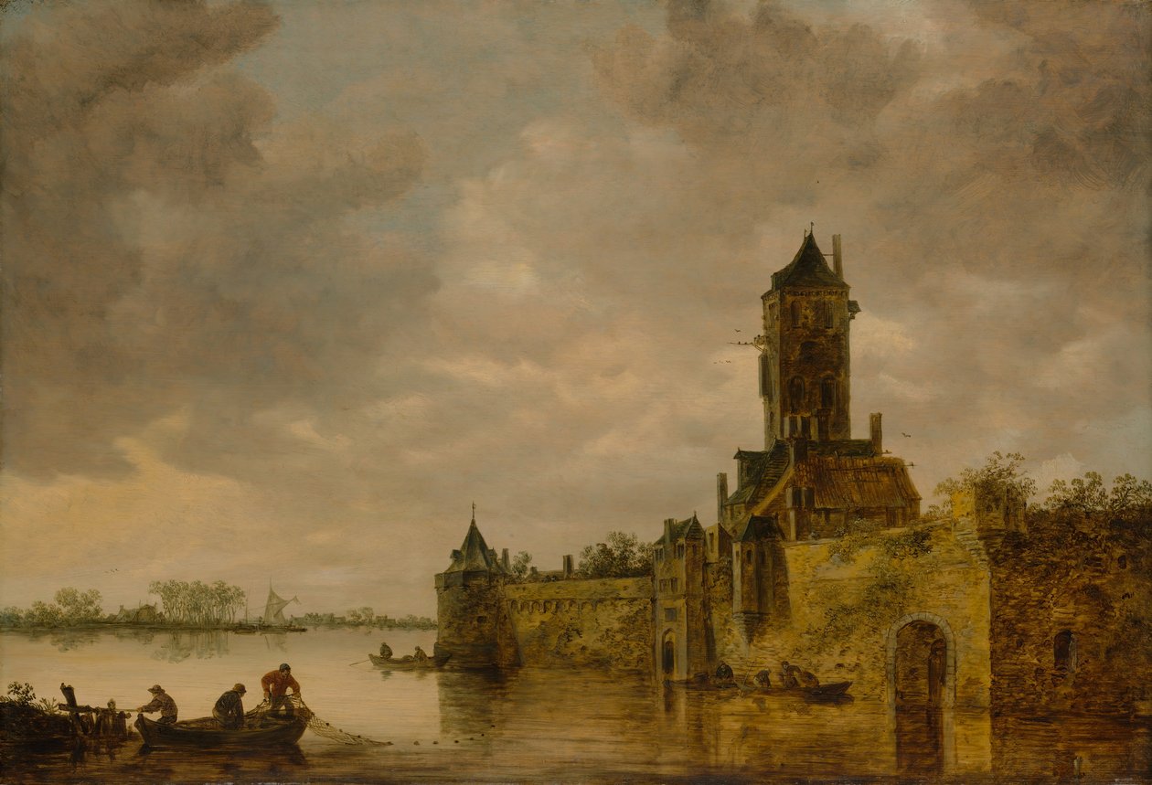 Slot ved en flod, 1647. af Jan Josephsz van Goyen