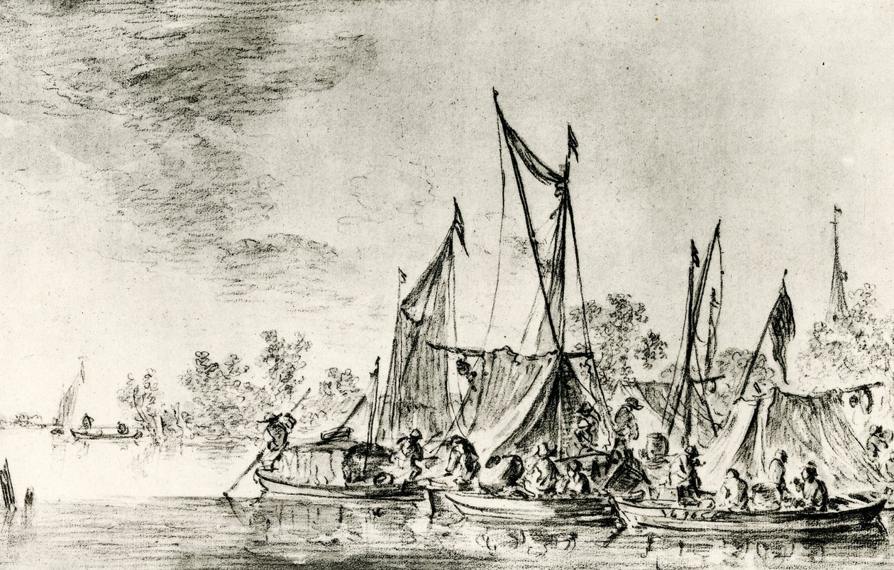 hollandsk kanallandskab af Jan Josephsz van Goyen