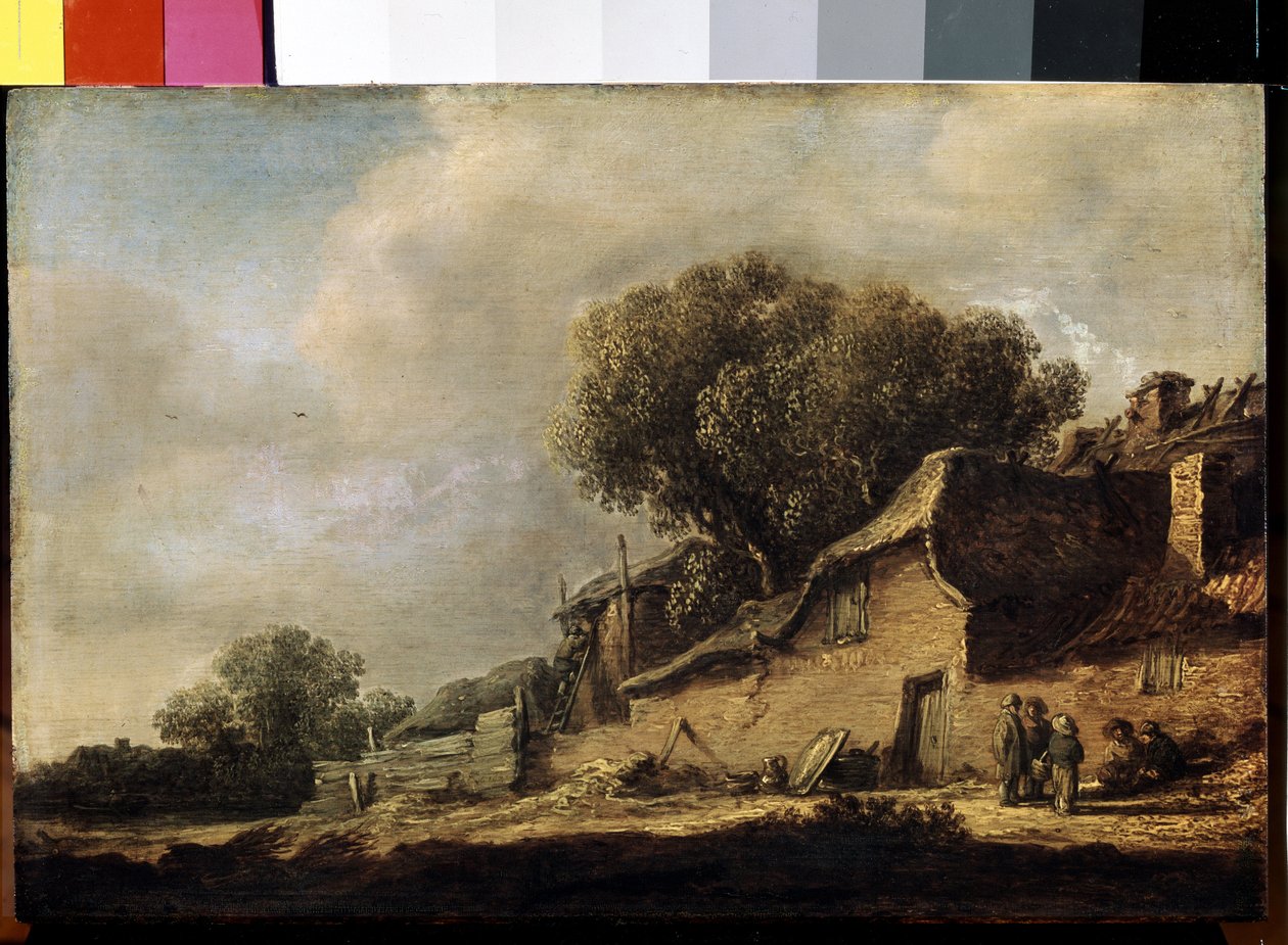 ""Paysage a la chaumiere et au chene"" (Landskab med et bondehytte og en eg) Maleri af Jan Jozefsz van Goyen (1596-1656) 1634 Dim. 87x105 cm Eremitagemuseet, Sankt Petersborg af Jan Josephsz van Goyen