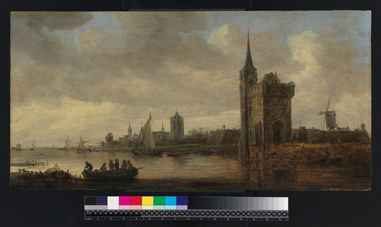 Flodlandskab med både, før 1656 af Jan Josephsz van Goyen