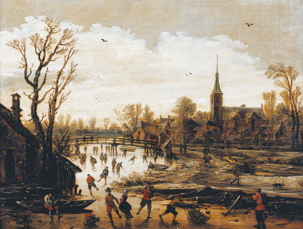 The Skaters, af Jan van Goyen (1596-1656) af Jan Josephsz van Goyen