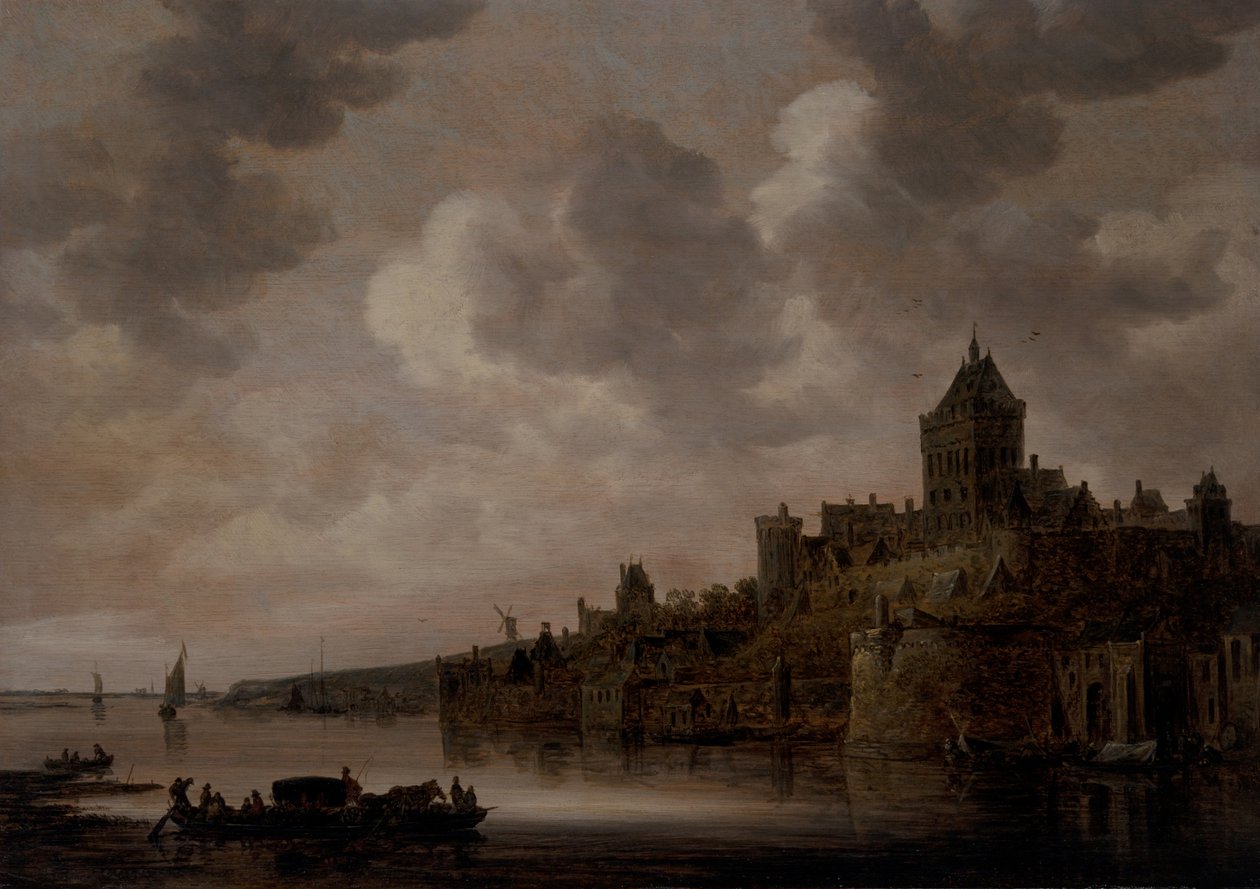 Valkhof Nijmegenissä, noin 1640-luku (öljy paneelissa) af Jan Josephsz van Goyen