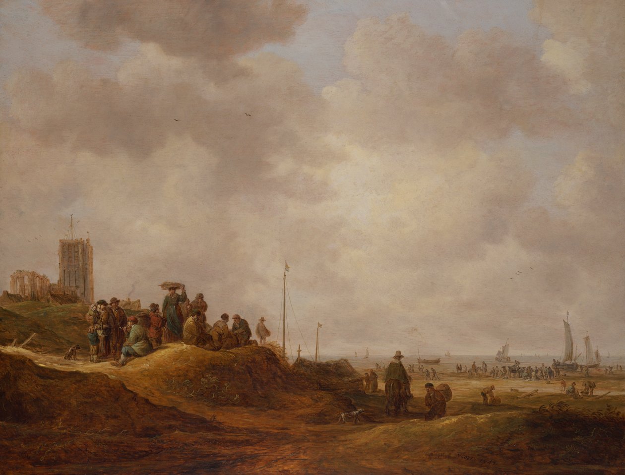 Udsigt over Egmond Aan Zee-kysten af Jan Josephsz van Goyen